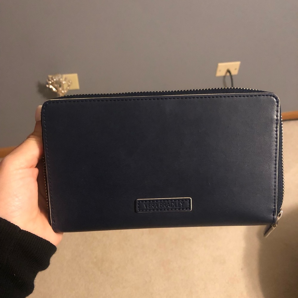 Faux Leather Zip-Around Wallet